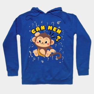 Funny Monkey Can Meh Question Mark Singlish Hoodie